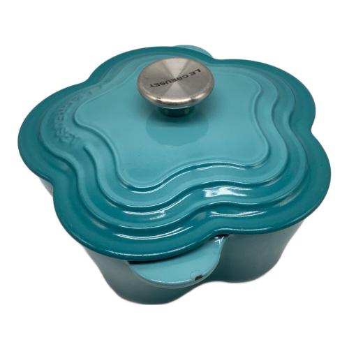 LE CREUSET (ルクルーゼ) 両手鍋 ターコイズ ブルー ココットフルール