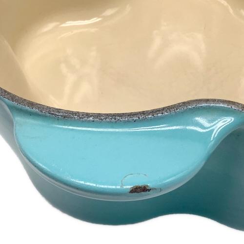 LE CREUSET (ルクルーゼ) 両手鍋 ターコイズ ブルー ココットフルール