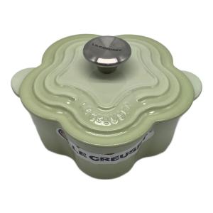 LE CREUSET (ルクルーゼ) 両手鍋 16cm グリーン ココット・フルール