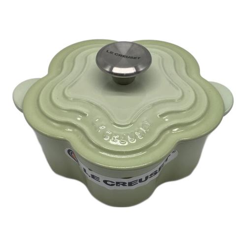 LE CREUSET (ルクルーゼ) 両手鍋 16cm グリーン ココット・フルール