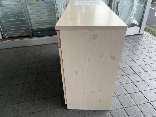 大川家具 (オオカワカグ) キッチンカウンター フレンチカントリー 幅:約114㎝ ベージュ×ホワイト エコル