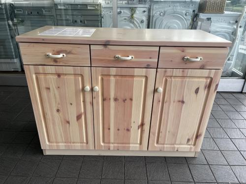 大川家具 (オオカワカグ) キッチンカウンター フレンチカントリー 幅:約114㎝ ベージュ×ホワイト エコル