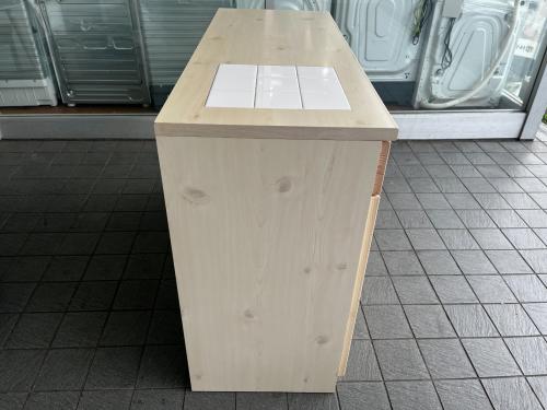 大川家具 (オオカワカグ) キッチンカウンター フレンチカントリー 幅:約114㎝ ベージュ×ホワイト エコル