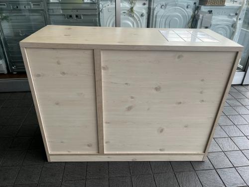 大川家具 (オオカワカグ) キッチンカウンター フレンチカントリー 幅:約114㎝ ベージュ×ホワイト エコル