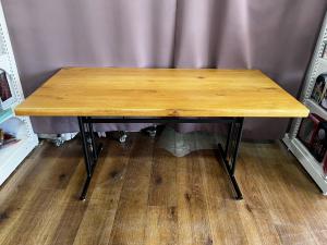 Knot antiques (ノットアンティークス) ダイニングテーブル TSN-1389 幅:約140㎝ ナチュラル×ブラック グリッドⅡ
