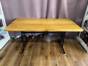 Knot antiques (ノットアンティークス) ダイニングテーブル TSN-1389 幅:約140㎝ ナチュラル×ブラック グリッドⅡ