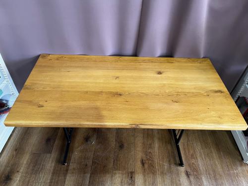 Knot antiques (ノットアンティークス) ダイニングテーブル TSN-1389 幅:約140㎝ ナチュラル×ブラック グリッドⅡ