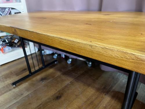Knot antiques (ノットアンティークス) ダイニングテーブル TSN-1389 幅:約140㎝ ナチュラル×ブラック グリッドⅡ