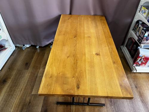 Knot antiques (ノットアンティークス) ダイニングテーブル TSN-1389 幅:約140㎝ ナチュラル×ブラック グリッドⅡ
