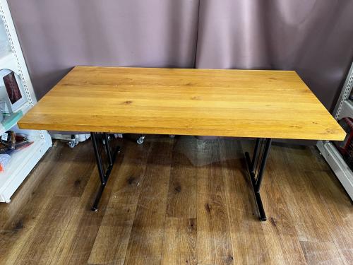 Knot antiques (ノットアンティークス) ダイニングテーブル TSN-1389 幅:約140㎝ ナチュラル×ブラック グリッドⅡ