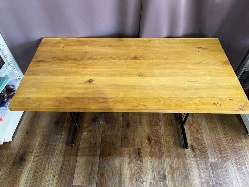 Knot antiques (ノットアンティークス) ダイニングテーブル TSN-1389 幅:約140㎝ ナチュラル×ブラック グリッドⅡ