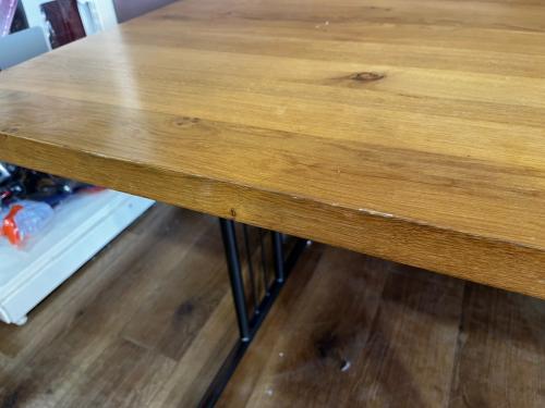 Knot antiques (ノットアンティークス) ダイニングテーブル TSN-1389 幅:約140㎝ ナチュラル×ブラック グリッドⅡ