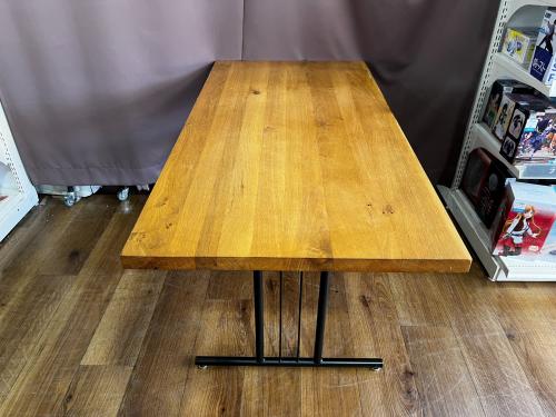 Knot antiques (ノットアンティークス) ダイニングテーブル TSN-1389 幅:約140㎝ ナチュラル×ブラック グリッドⅡ