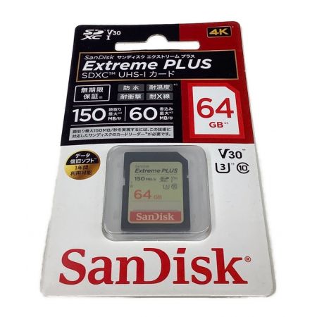 SanDisk SDXC UHS-Iカード 64GB Extreme PLUS SDSDXW6-064G-JNJIP