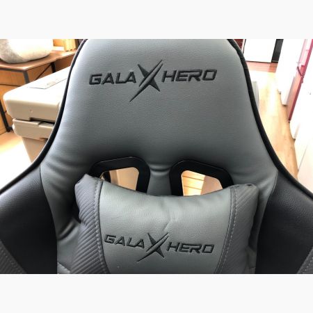 GALAXHERO ゲーミングチェア ブラック×グレー フッドレスト付