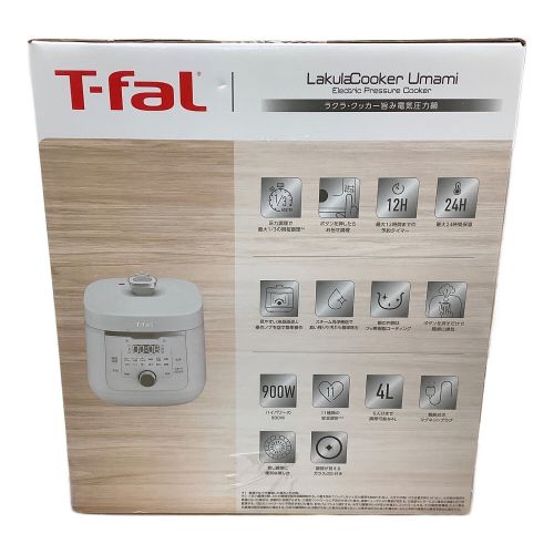 T-Fal ラクラ・クッカー旨み電気圧力鍋 4L ホワイト ガラス蓋･有 CY3611JP