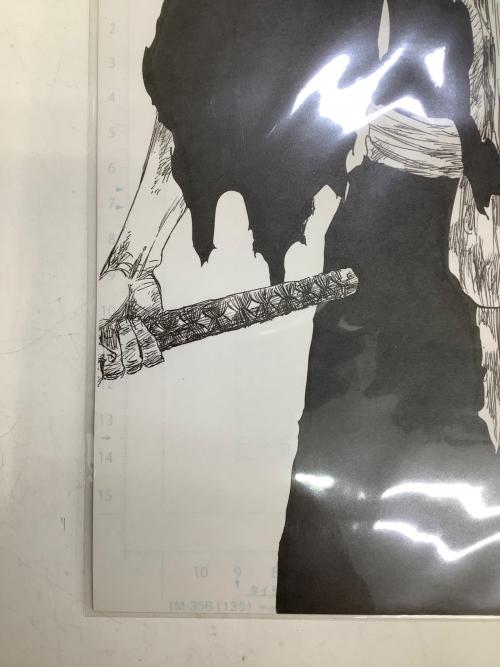 BLEACH (ブリーチ) 複製原稿2枚セット -506.The Fire 2- <BLEACH EX.> BB4 山本元柳斎重國　「卍解」「 残火の太刀」 B4サイズ