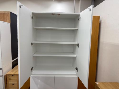 ニトリ キャビネット ホワイト 137 2枚扉 2段 ポルテ80