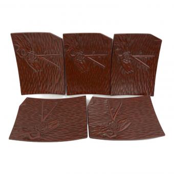 鎌倉彫 和歌美屋 銘々皿 5枚セット 角折 梅