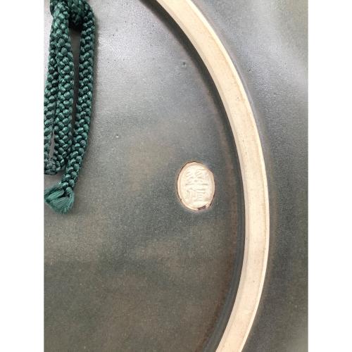 九谷焼 (クタニヤキ) 壽老人 額皿 中村翠恒 作 秋塘陶園 共箱・栞付