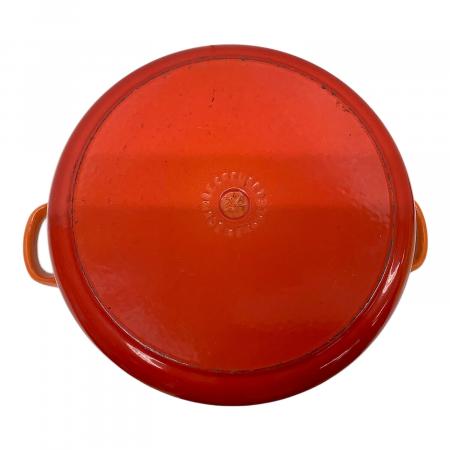 ビンテージLE CREUSET 両手鍋 希少色　キャラメルブラウン　24cm シグニチャー ココット・ロンド 30cm オレンジ | 両手鍋 ｜ル