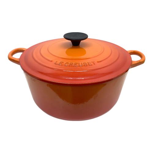 LE CREUSET (ルクルーゼ) 両手鍋  ココット・ロンド　24cm　USED