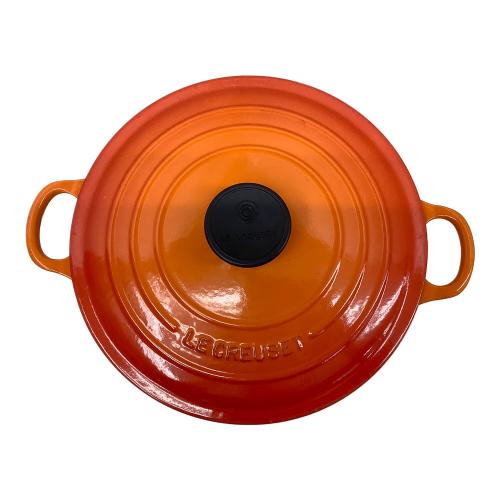 LE CREUSET (ルクルーゼ) 両手鍋  ココット・ロンド　24cm　USED