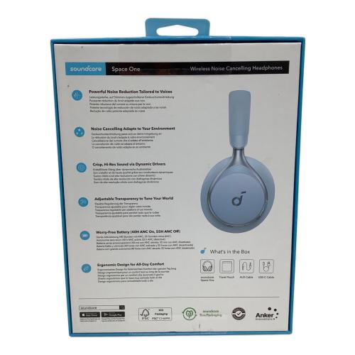 SOUNDCORE (サウンドコア) ワイヤレスヘッドホン Space One ブルー