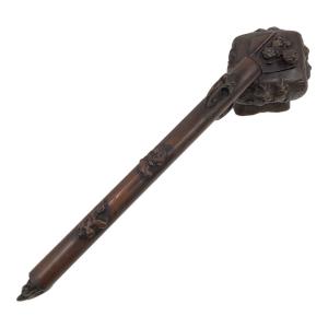 赤銅製 獅子矢立香炉 時代物