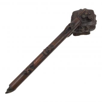 赤銅製 獅子矢立香炉 時代物