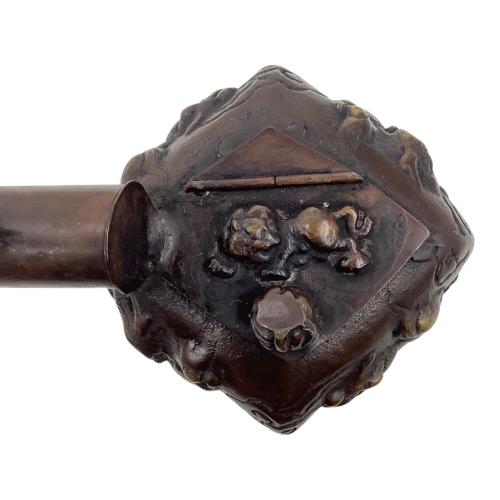 赤銅製 獅子矢立香炉 時代物