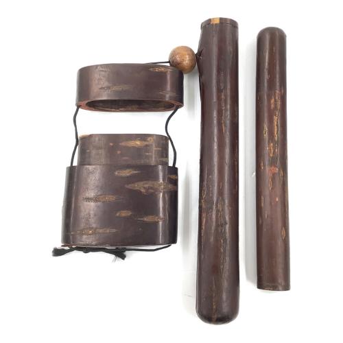 総樺 煙管具 キセル  煙草入 桜皮細工 時代物 ハガレあり