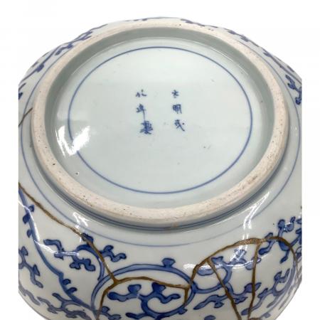 大明成化年製 (ダイミンセイカネンセイ) 時代物 伊万里古染付 唐草鉢