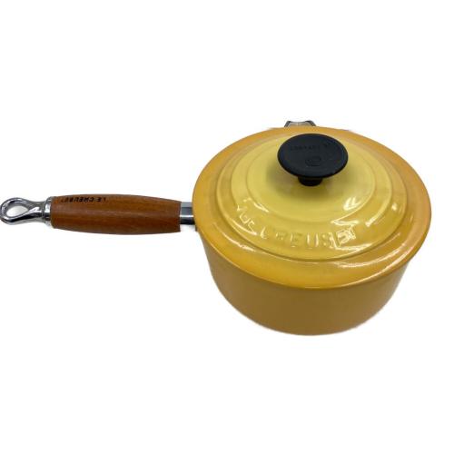 LE CREUSET (ルクルーゼ) 片手鍋 ウッドハンドル 16cm イエロー