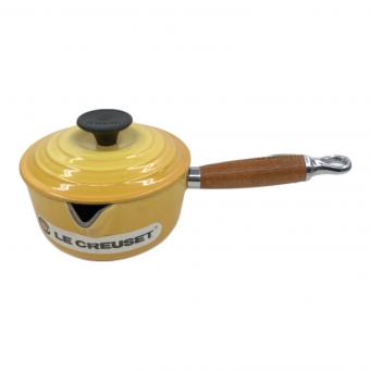 LE CREUSET (ルクルーゼ) 片手鍋 ウッドハンドル 14cm イエロー