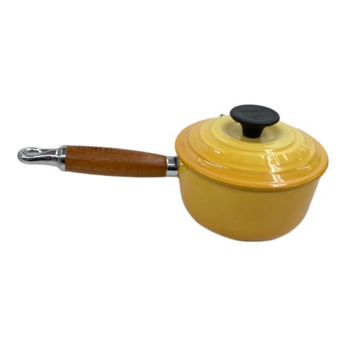 LE CREUSET (ルクルーゼ) 片手鍋 ウッドハンドル 14cm イエロー