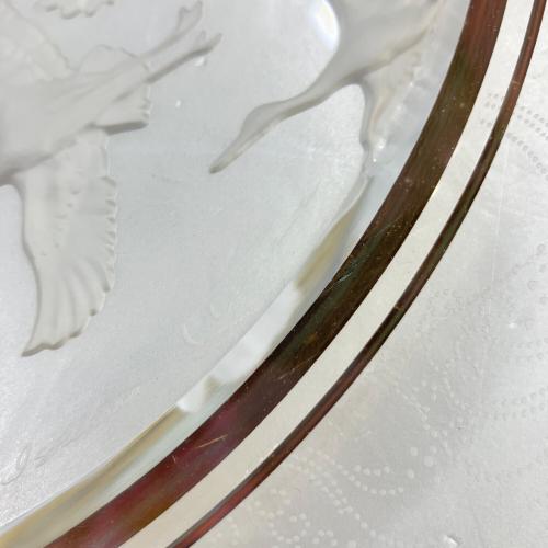 HOYA CRYSTAL (ホーヤクリスタル) 飛鶴金縁波文様大皿