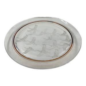HOYA CRYSTAL (ホーヤクリスタル) 飛鶴金縁波文様大皿