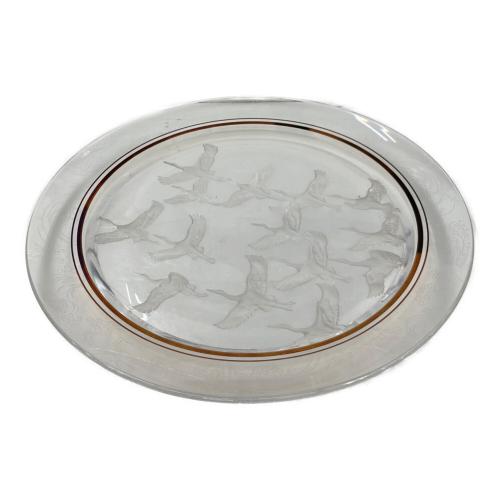 HOYA CRYSTAL (ホーヤクリスタル) 飛鶴金縁波文様大皿