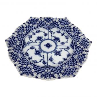 ROYAL COPENHAGEN (ロイヤル・コペンハーゲン) プレート ダブルレース 21cm ヘキサゴナル(六角形) ブルーフルーテッド・フルレース