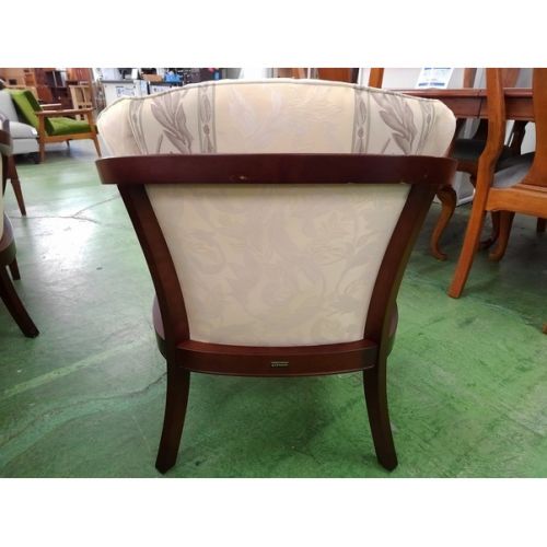 マルニ木工 アームチェアー ブラウン×アイボリー ビーチ材×ファブリック 地中海シリーズ　ニース?