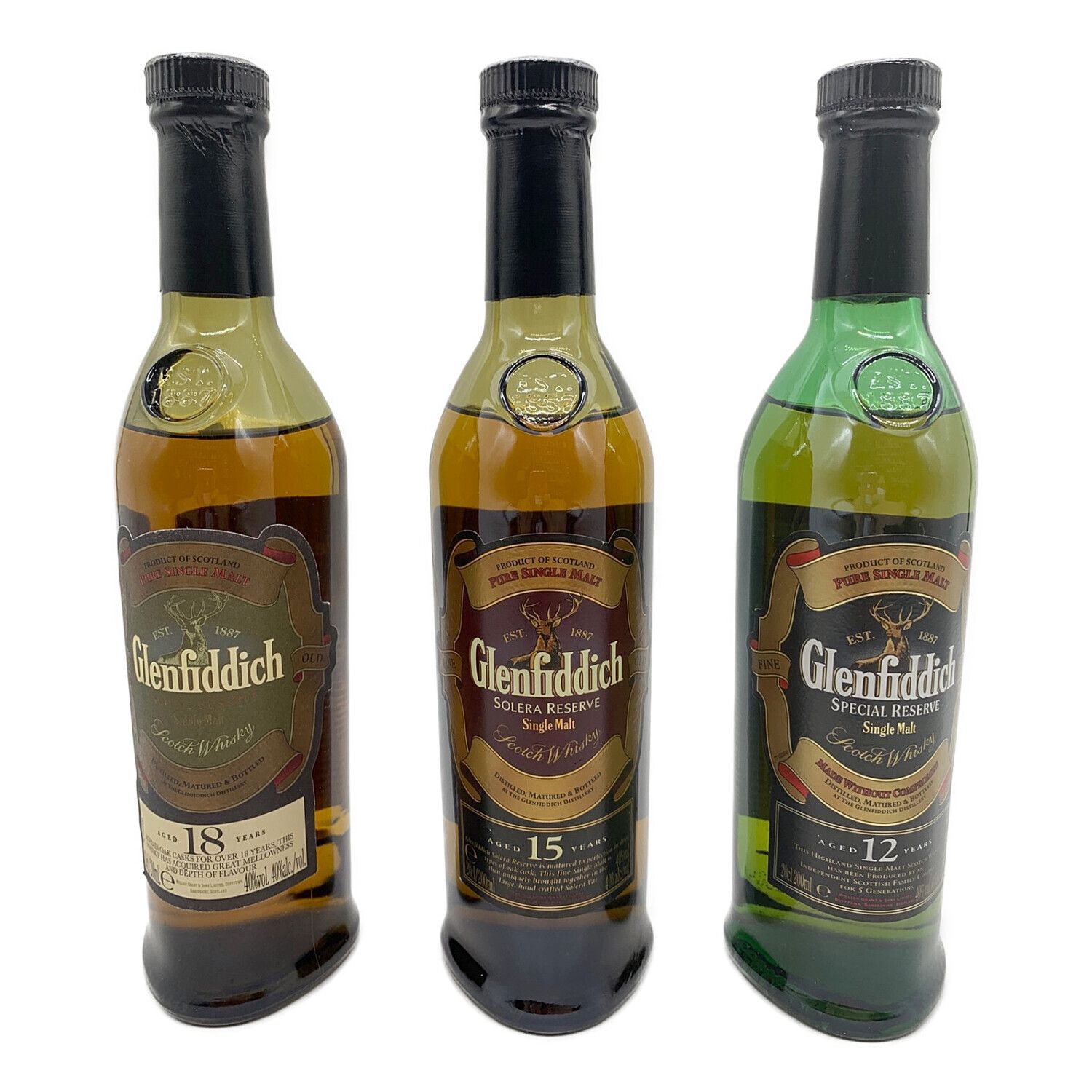 グレンフィディック (Glenfiddich) ウィスキー 200mlボトル 3種セット