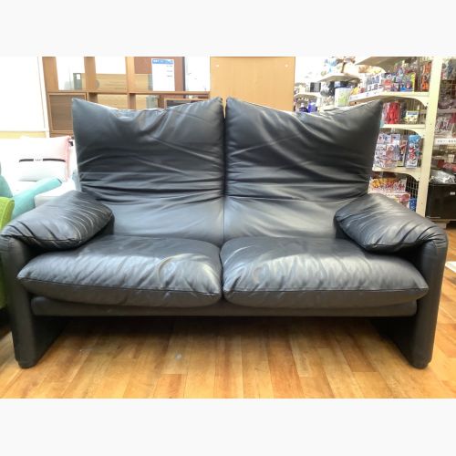 CASSINA (カッシーナ) 2人掛けソファー ブラック 157 総革 マラルンガ