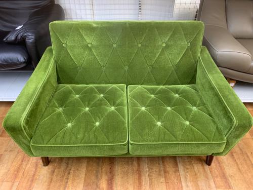 カリモク60 (カリモクロクマル) ロビーチェア 2シーター モケットグリーン 266