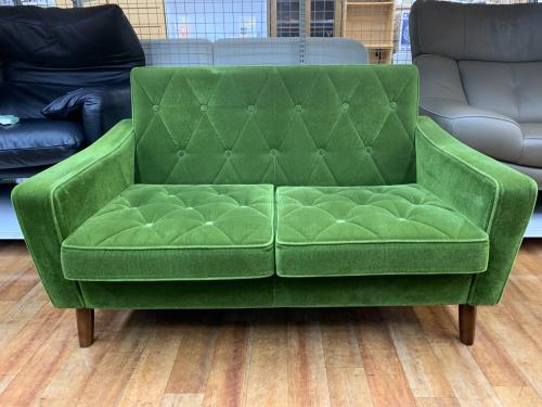 カリモク60 (カリモクロクマル) ロビーチェア 2シーター モケットグリーン 266