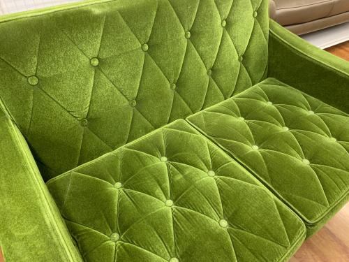 カリモク60 (カリモクロクマル) ロビーチェア 2シーター モケットグリーン 266