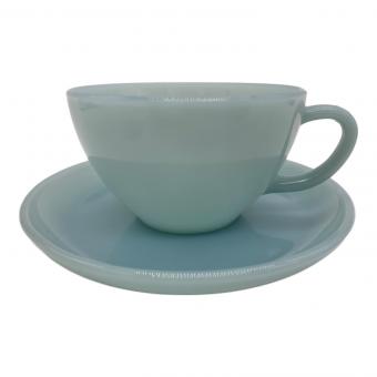 Fire King (ファイヤーキング) カップ&ソーサー ブルー OVEN WARE