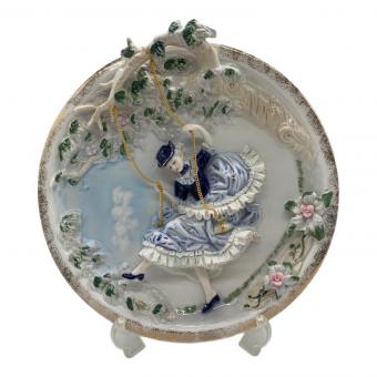 飾り皿 ブランコ少女　M733 プレート レースドール