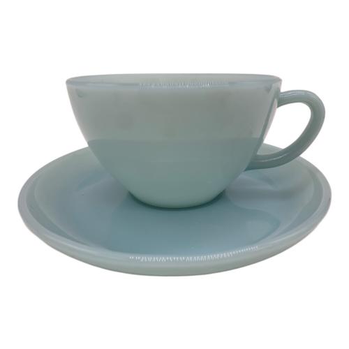 Fire King (ファイヤーキング) カップ&ソーサー ブルー OVEN WARE