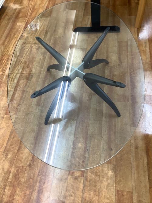 porada (ポラダ) ローテーブル ブラック 96 ラウンド ガラス天板 GMHH61